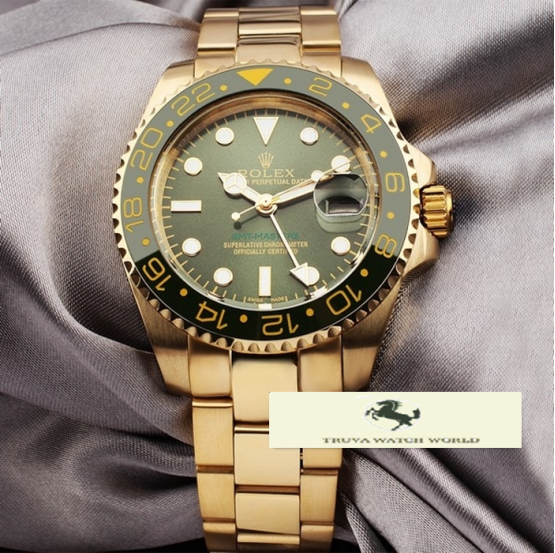 HK1129 ROLEX OYSTER GMT MASTER-2 YEŞİL KADRAN ROSE GOLD